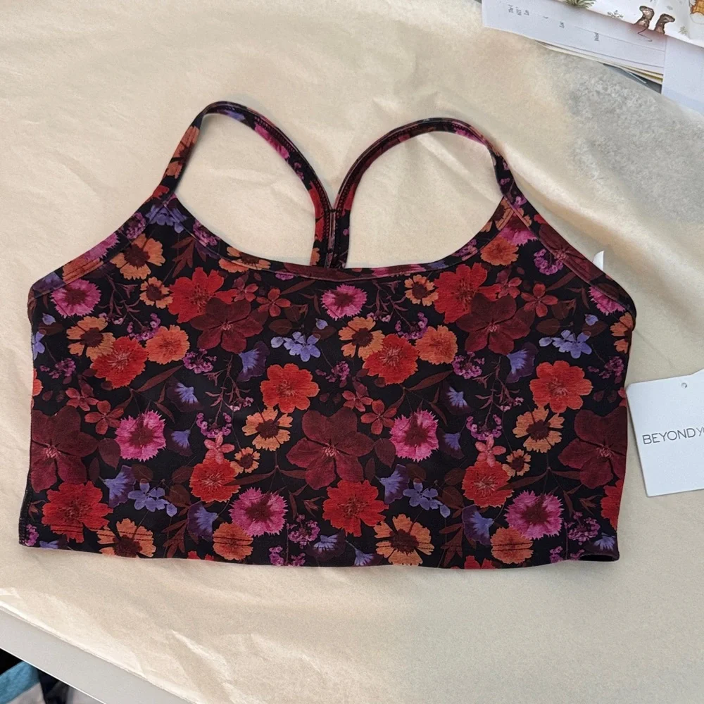 Beyond Yoga Women's Bralette - Red and Purple Floral - Picture 1 of 4